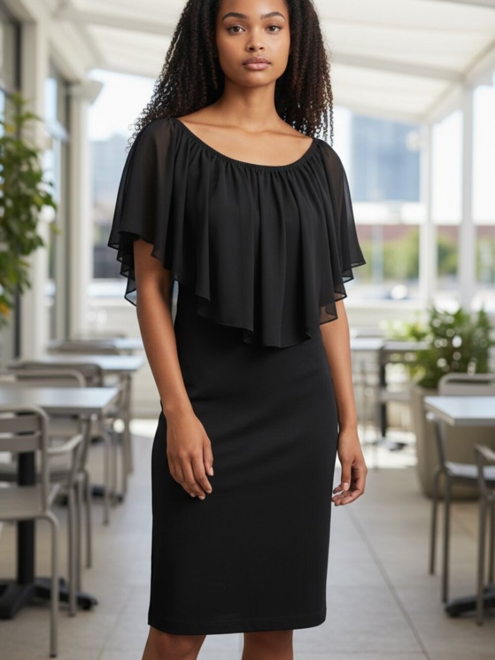 Black off-the-shoulder dress - Size L/G